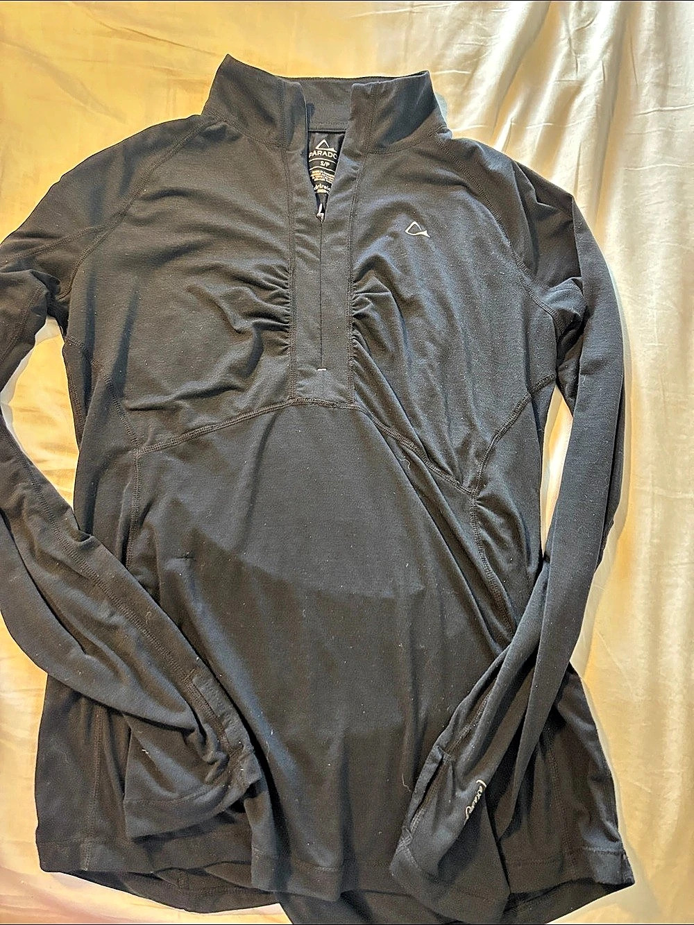 Paradox 1/4 Zip Black Quarter Zip Pullover Size Small